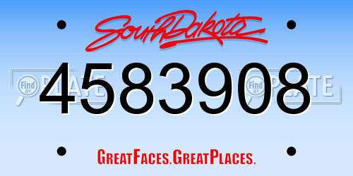 4583908 South Dakota License Plate