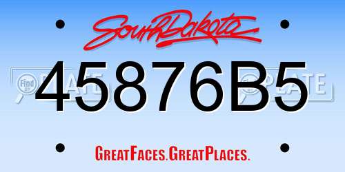 45876B5 South Dakota License Plate