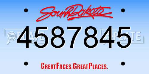 4587845 South Dakota License Plate