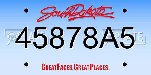 45878A5 South Dakota License Plate