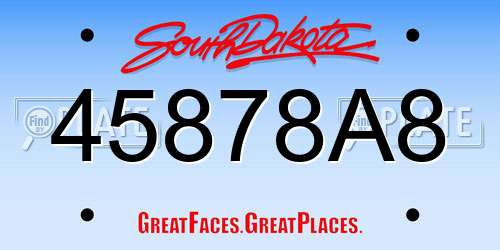 45878A8 South Dakota License Plate