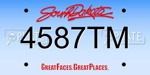 4587TM South Dakota License Plate