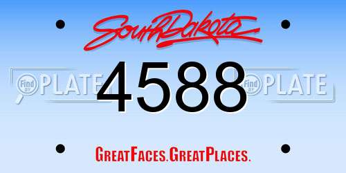 4588 South Dakota License Plate