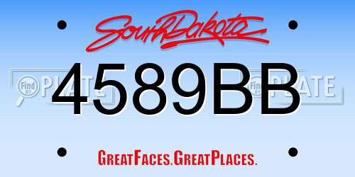 4589BB South Dakota License Plate