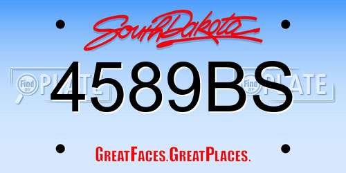 4589BS South Dakota License Plate
