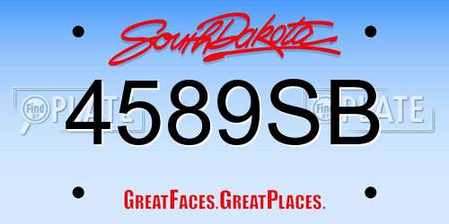 4589SB South Dakota License Plate