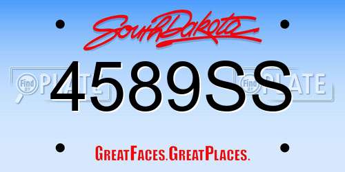 4589SS South Dakota License Plate