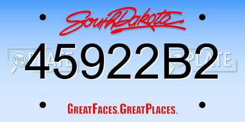 45922B2 South Dakota License Plate