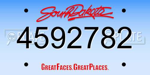 4592782 South Dakota License Plate