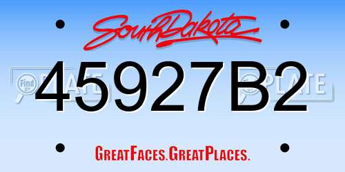 45927B2 South Dakota License Plate