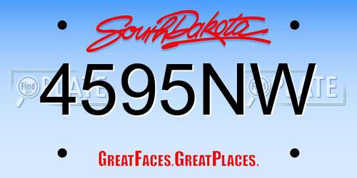 4595NW South Dakota License Plate