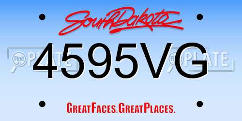 4595VG South Dakota License Plate