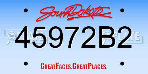 45972B2 South Dakota License Plate