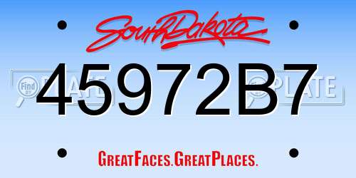 45972B7 South Dakota License Plate