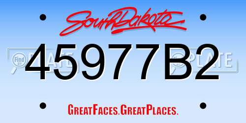 45977B2 South Dakota License Plate