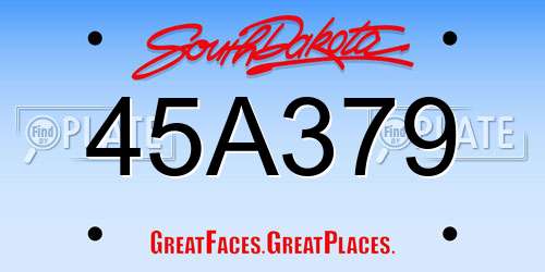 45A379 South Dakota License Plate