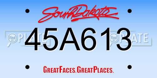 45A613 South Dakota License Plate