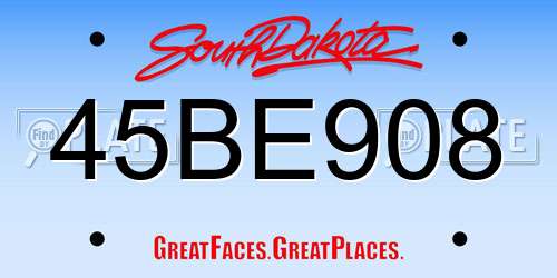 45BE908 South Dakota License Plate