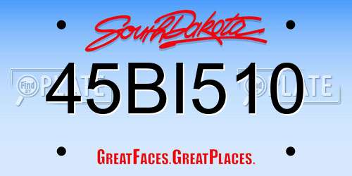 45BI510 South Dakota License Plate