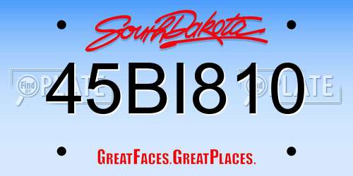 45BI810 South Dakota License Plate