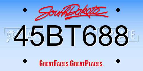 45BT688 South Dakota License Plate