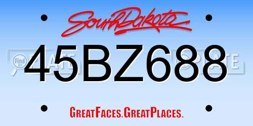 45BZ688 South Dakota License Plate