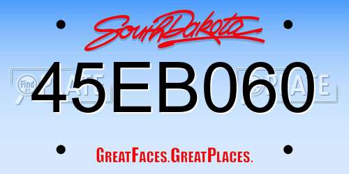 45EB060 South Dakota License Plate