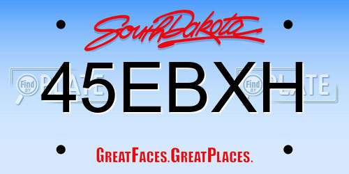45EBXH South Dakota License Plate
