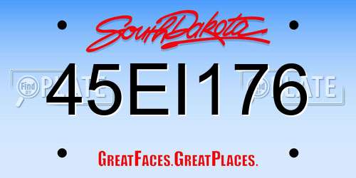 45EI176 South Dakota License Plate