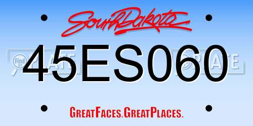 45ES060 South Dakota License Plate