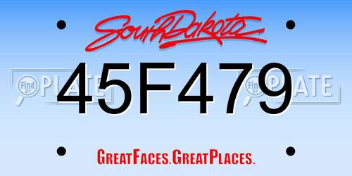 45F479 South Dakota License Plate