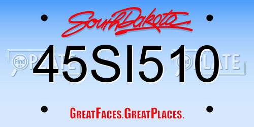 45SI510 South Dakota License Plate