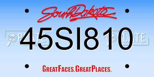 45SI810 South Dakota License Plate