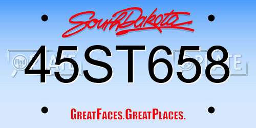 45ST658 South Dakota License Plate