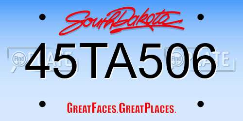45TA506 South Dakota License Plate