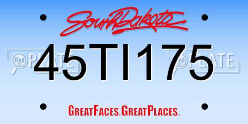 45TI175 South Dakota License Plate