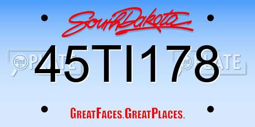 45TI178 South Dakota License Plate
