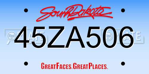 45ZA506 South Dakota License Plate