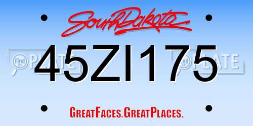 45ZI175 South Dakota License Plate