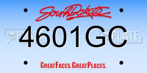 4601GC South Dakota License Plate