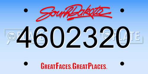 4602320 South Dakota License Plate