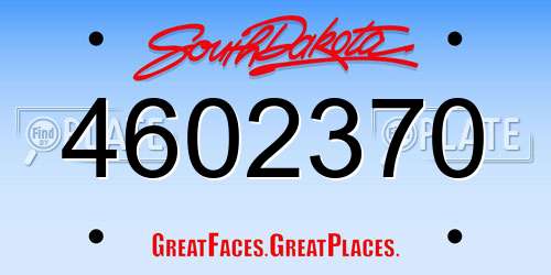 4602370 South Dakota License Plate