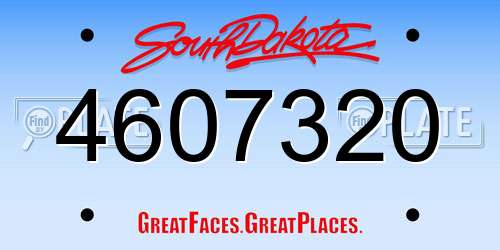 4607320 South Dakota License Plate