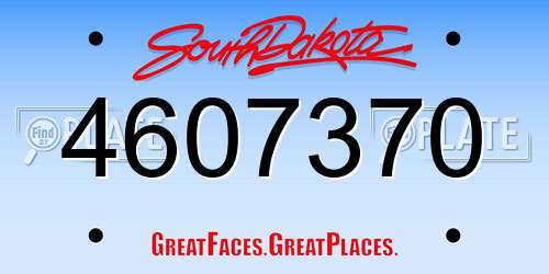 4607370 South Dakota License Plate