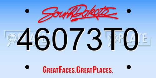 46073T0 South Dakota License Plate