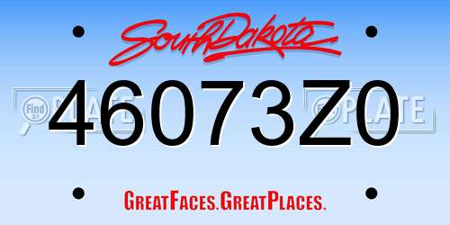46073Z0 South Dakota License Plate