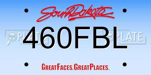 460FBL South Dakota License Plate