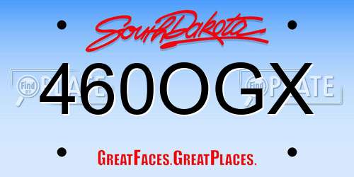 460OGX South Dakota License Plate