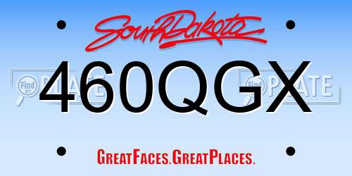 460QGX South Dakota License Plate