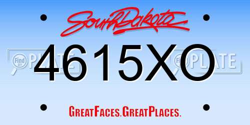 4615XO South Dakota License Plate